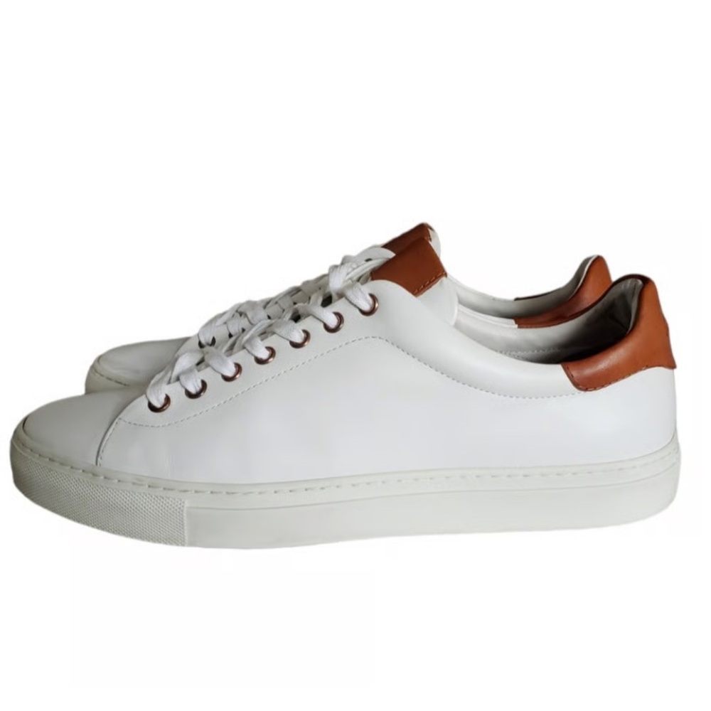 Good Man Brand The Edge Low Men's White Brown Leather Sneakers